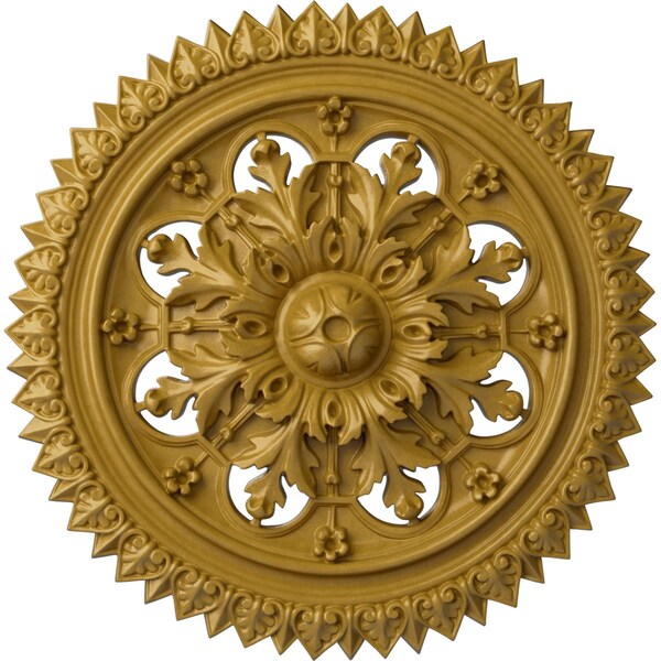 Ekena Millwork York Ceiling Medallion (Fits Canopies up to 3 5/8"), 21 5/8"OD x 2 1/2"P, Iridescent Gold CM21YOIGS - main